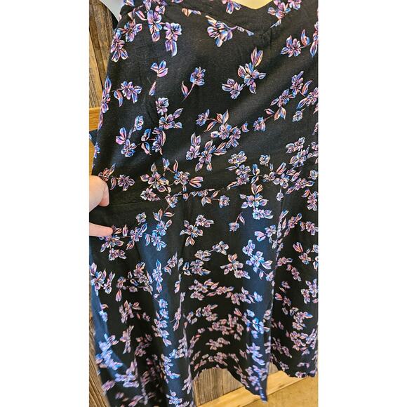 Torrid sz 2 (2X) tank tunic dress summer floral coquette stretch comfort black - Picture 3 of 8